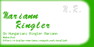 mariann ringler business card